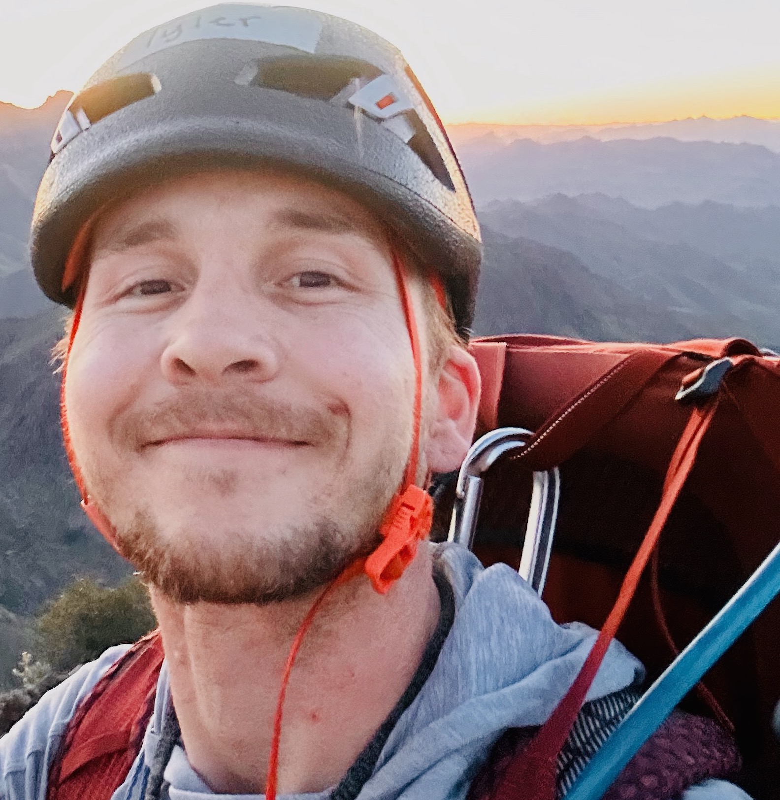Tyler Keeling smiling with helmet